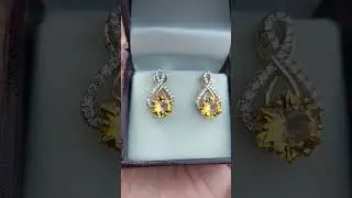 Natural Citrine Star cut Diamond Earring Studs 925 Sterling Silver earrings,&nbsp;November Birthstone 38