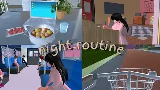 night routine🌙 --  sakura school simulator/~dumpling~