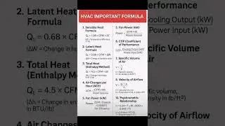HVAC Formula #calculation #formula1 #tipsyoutube #shortsvirl