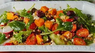 How to Make Healthy Vegan / Vegetarian Butternut Squash & Beetroot Salad