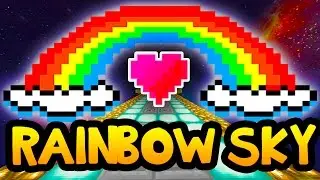 Minecraft RAINBOW SKY Parkour Race w/ Preston and Woofless