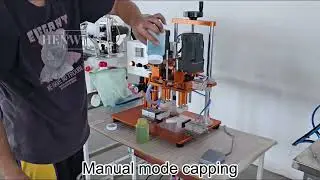 Semi automatic desktop model bottle cover capping machine outlook display and working demonstration