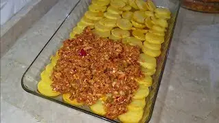 👉Bİraz kıyma ve patates ile pratik bir ana yemek 👉PATATES YATAĞINDA KİLİS TAVA #trending 
