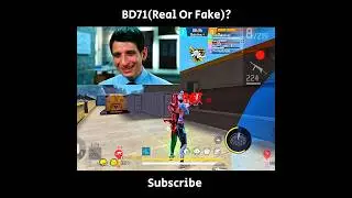 BD71 Real Or Fake 😳 #short #freefirehighlights #1vs4clutch #freefiremax