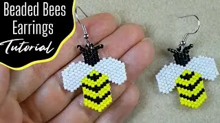 Beaded Bees Earrings - Tutorial. How to make a beaded bee?
