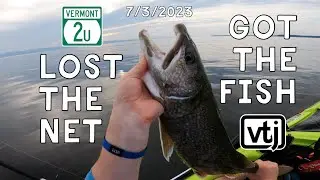 Kayak Fisherman Loses Net, but Lands the Fish! Vermont2U VT2U