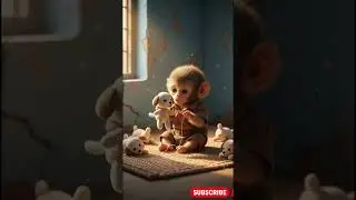 A baby monkey work all day and help others #poor #puppy #subscribe