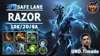 Razor Safe Lane Carry | 7.30e | UND.Timado Pro Razor Play | Dota 2 Immortal Gameplay
