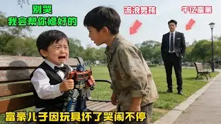 千億富豪兒子因玩具壞了哭鬧不停，流浪男孩幫他修好後一起開心的玩，不遠處富豪在看着並做了個決定…#感人故事 #感人壹幕 #故事分享