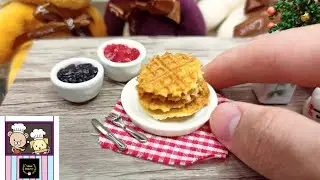 REAL & DELICIOUS Miniature Waffles & Jam | Satisfying Mini Food Cooking Waffles | Mini Cute Bakery