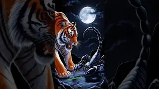 🐅 tiger + scorpion #cartoon #birds #animals #viralvideo