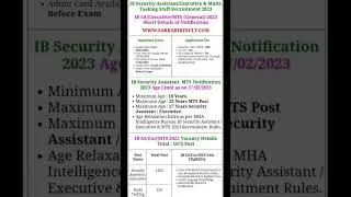 Ib vacancy//govt job//security job