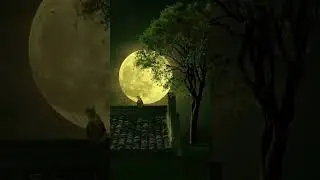 🔮 &ldquo;Moonlight Magic | Peaceful Night with Cat on the Roof 🌕🐱✨