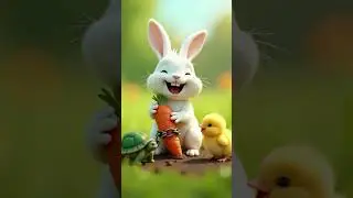 🤩Cute Rabbit Eating Carrots😍  #aicartoons #cartoons #rabbit #bunny #bunnycartoon #adorableanimals