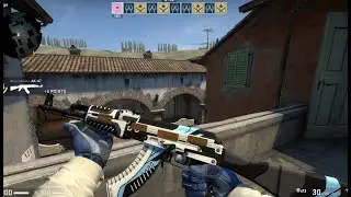 AK-47 | Vulcan (Minimal Wear - 0.10) with 4x Health gold Skin Showcase - CS:GO