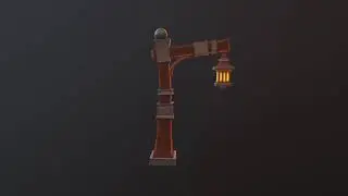 Lamp Post Stylized Low-poly 3D model