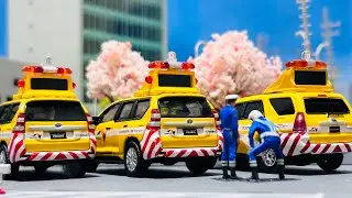 【トミカ】高速道路を守る隊員に感謝を込めて　ミニカー 緊急走行コマ撮り
