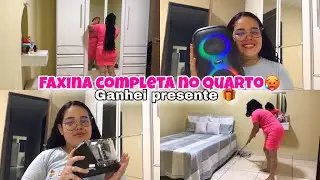 FAXINA COMPLETA NO QUARTO|GANHEI UM MINI PROCESSADOR+CAIXA DE SOM!🥰✨