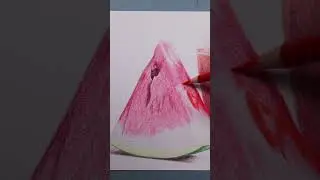Let's Draw... Some Watermelon  #art #drawing #coloredpencils
