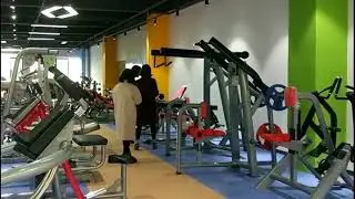 The customer comes from india. He is testing our gym equipment.
