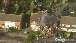 Homes 'flattened' after explosion in Clacton - aerial view