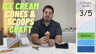 Paper Ice Cream Cones Craft | 2 Cones, 4 Scoops (3 Pages)