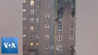 Teens Climb Down Pole to Escape New York Fire