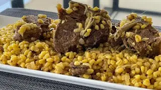 IRAQI TURMERIC BARLEY WITH BEEF (PAQOTA)