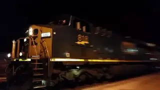 [CSX]818 ES44AH & SD70ACE Leads Q438-06 & Nice Horn Action While Passing The High Railer in Fay NC
