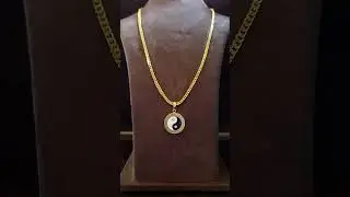 ☯️  yin yang fensui gold  locket with chain ☯️