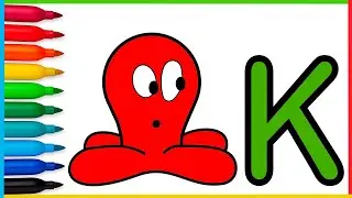 Раскрась осьминога Фреда из &laquo;Покойо и буква К&raquo; 🌈🐙🐙KKKKKKKKKK🐙🐙🌈 Рисунки для детей