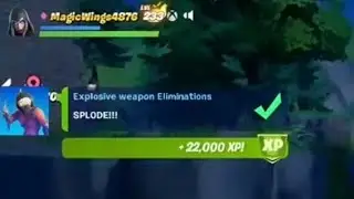 Fortnite Challenge - Explosive weapon elimination - with Recycler Gun - Chapter 2 Season 6