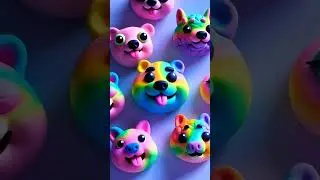 Colorful Play-Doh Animals 🧠✨ #shorts#satisfying#cute#clayart#animals