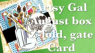 Double z-fold, gatefold Artsy Gal card