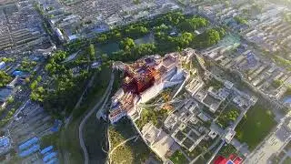 Aerial photography of the Potala Palace in Tibet
