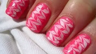 Neon pink and white - no water marble - nail art - Neonowe mazance na paznokciach - Basevehei
