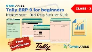 Tally ERP 9 for beginners - Stock Group, Items & Unit creation in Hindi | Gyan Arise