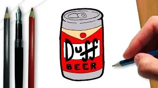 How to draw a Duff Beer from The Simpsons