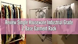 Review Simple Houseware Industrial Grade Z-Base Garment Rack, 400lb Load with 62in extra long bar