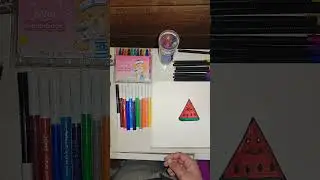 🍉 watermelon drawing/easy drawing #independencedayflag #art #drawingtutorials #painting  #drawing
