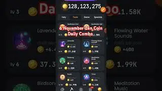 6 November Zen Coin Daily Combo Cards||Today Zen Coin Daily Combo