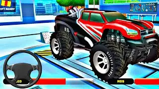 Mountain Climb Stunt Racing Game | Huge Red Monster Truck Stunt 3D- Android Gameplay