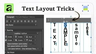 Как создать вертикальный текст в Affinity Photo