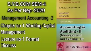 S.y.b.com Sem-4| Management Accounting-2| As Per Nep -2020| Chapter no-1| Lecture no-1| yrs-2025-26