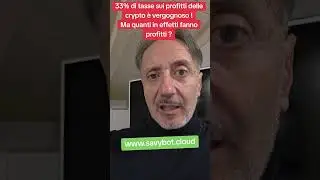 il 33% di tasse sui profitti delle Crypto &egrave; una vergogna! Ma chi fa profitti ?