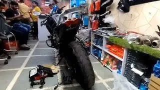 So finally today our bike 🏍️ got completed 💯 in Karol Bagh (S.K.D) shop, in Raju Bhai's shop.