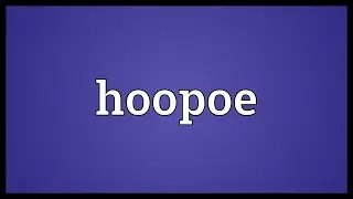 Hoopoe Meaning