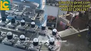 4 color Conveyor &sealed cup pad printer 