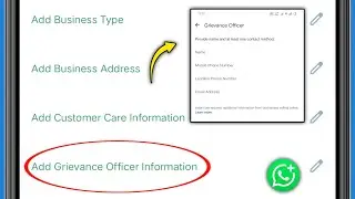 What is Add Grievance Officer Information in WhatsApp Business?