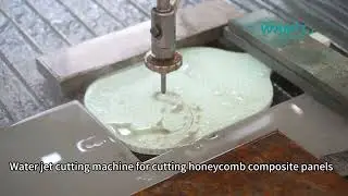 Water jet cutting machine for cutting honeycomb composite panels